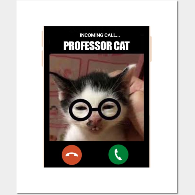 Nerd Cat Professor Wall Art by The merch town